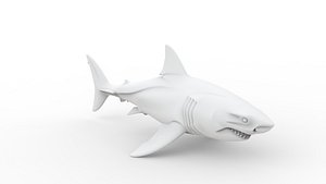 3D Great White Shark 3D Print Model model