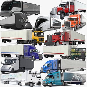 Semi Trucks and Trailers Big Collection
