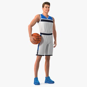 3D model teen boy basketball rigged