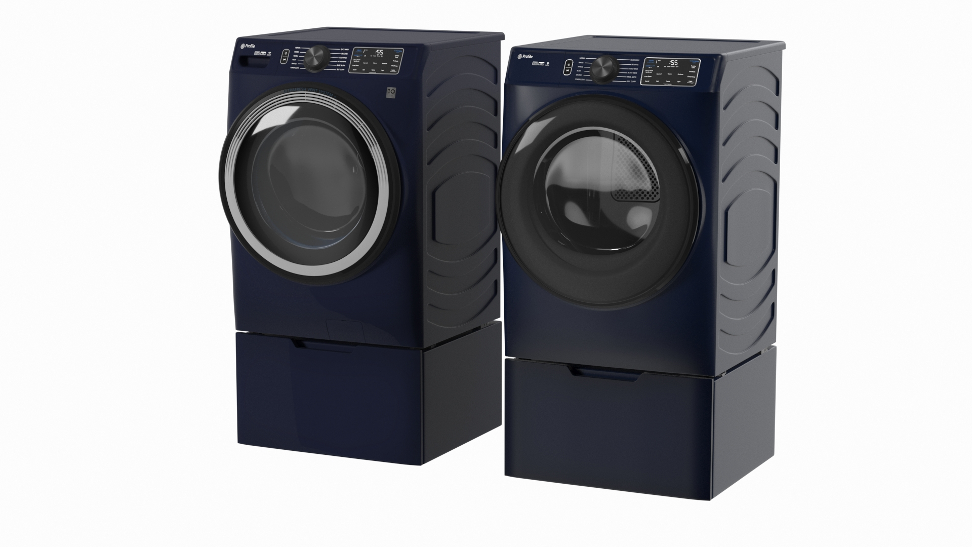 Steam Washer And Dryer Profile Set Blue Model TurboSquid 2177822