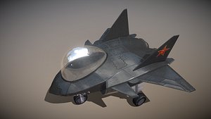 Cartoon Airplane J-20