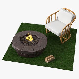 Outdoor Garden Fire Pit with Armchair