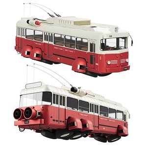 3D Sci-Fi Trolleybus Berliet Vetra VA3 B2 model