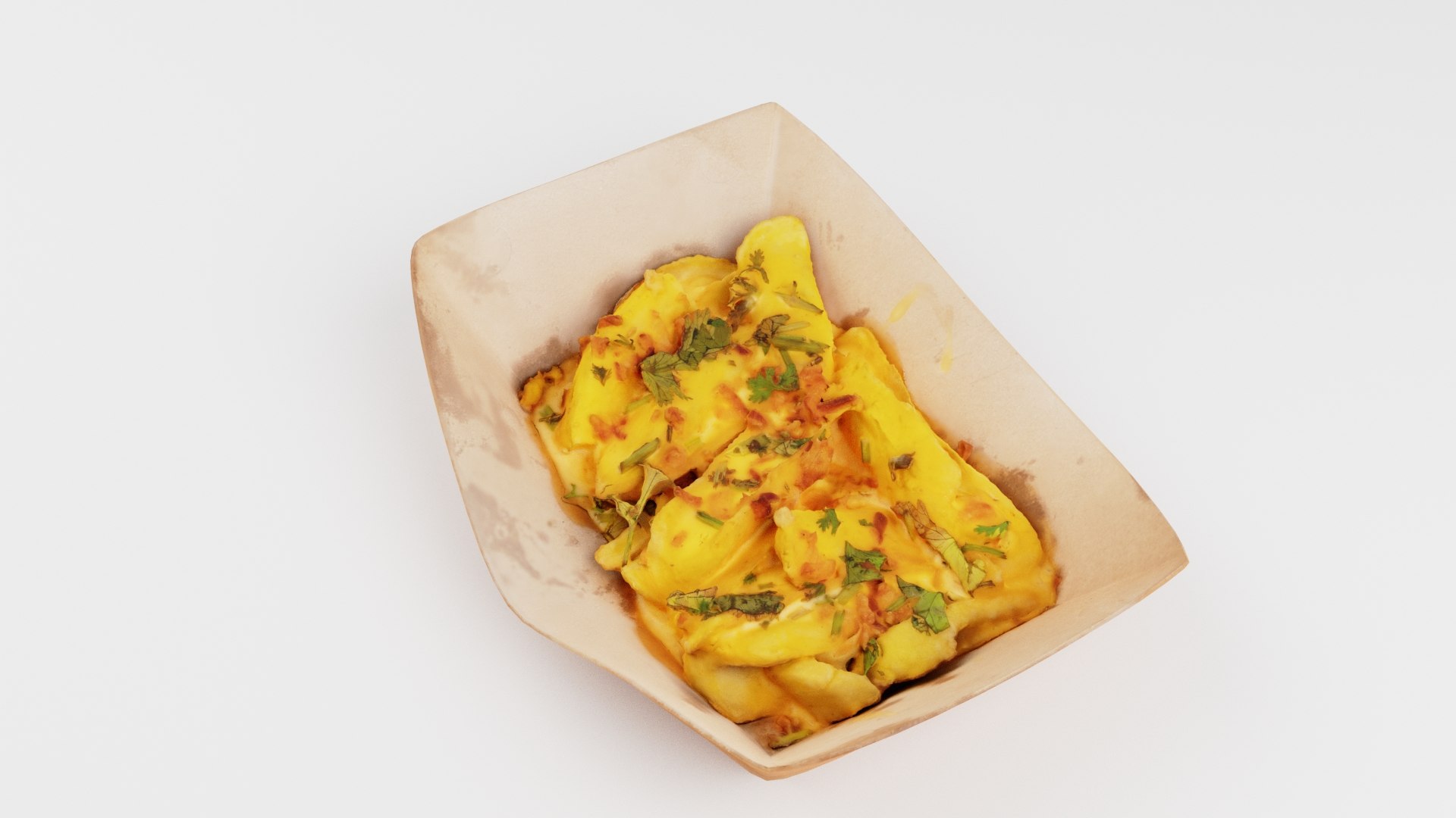 Potato dip dipping fried fry sauce with greens 3D model TurboSquid