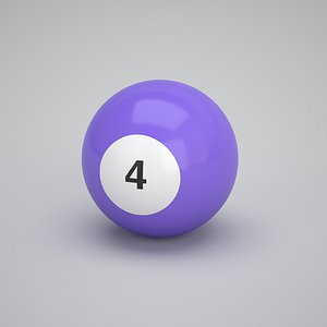 3D model Pool Snooker Ball Number 4 Purple