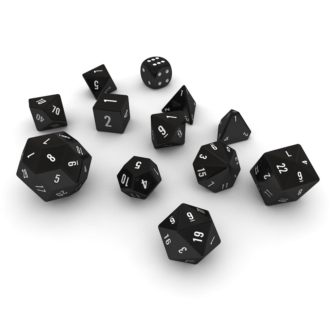 3d polyhedral dice set - model https://p.turbosquid.com/ts-thumb/E4/DiNaOU/dy0RyI5d/dice_black_03/jpg/1466455021/1920x1080/fit_q87/b3a82763e3014df8af7d7401674de6725a20c1f3/dice_black_03.jpg