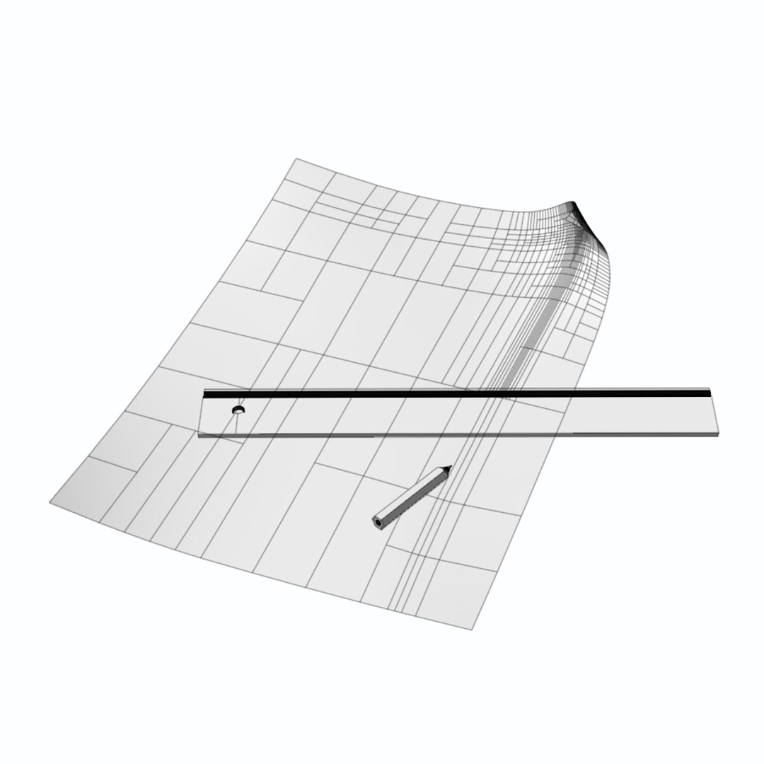 3D Paper Pencil Ruler - TurboSquid 1323775