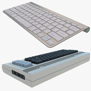 3D model Vintage Keyboard and Bluetooth Keyboard