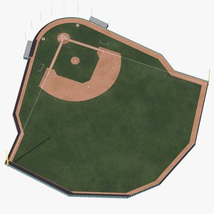 3D baseball field wooden wall model