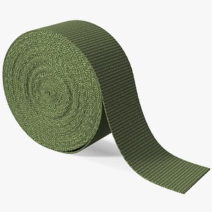 Webbing Belt Strap Roll Green 3D
