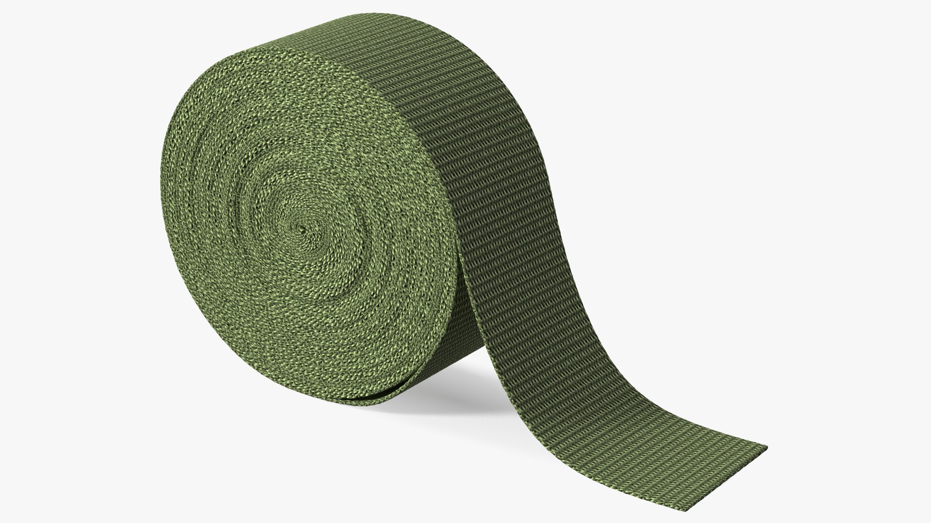 Webbing Belt Strap Roll Green 3D model preview