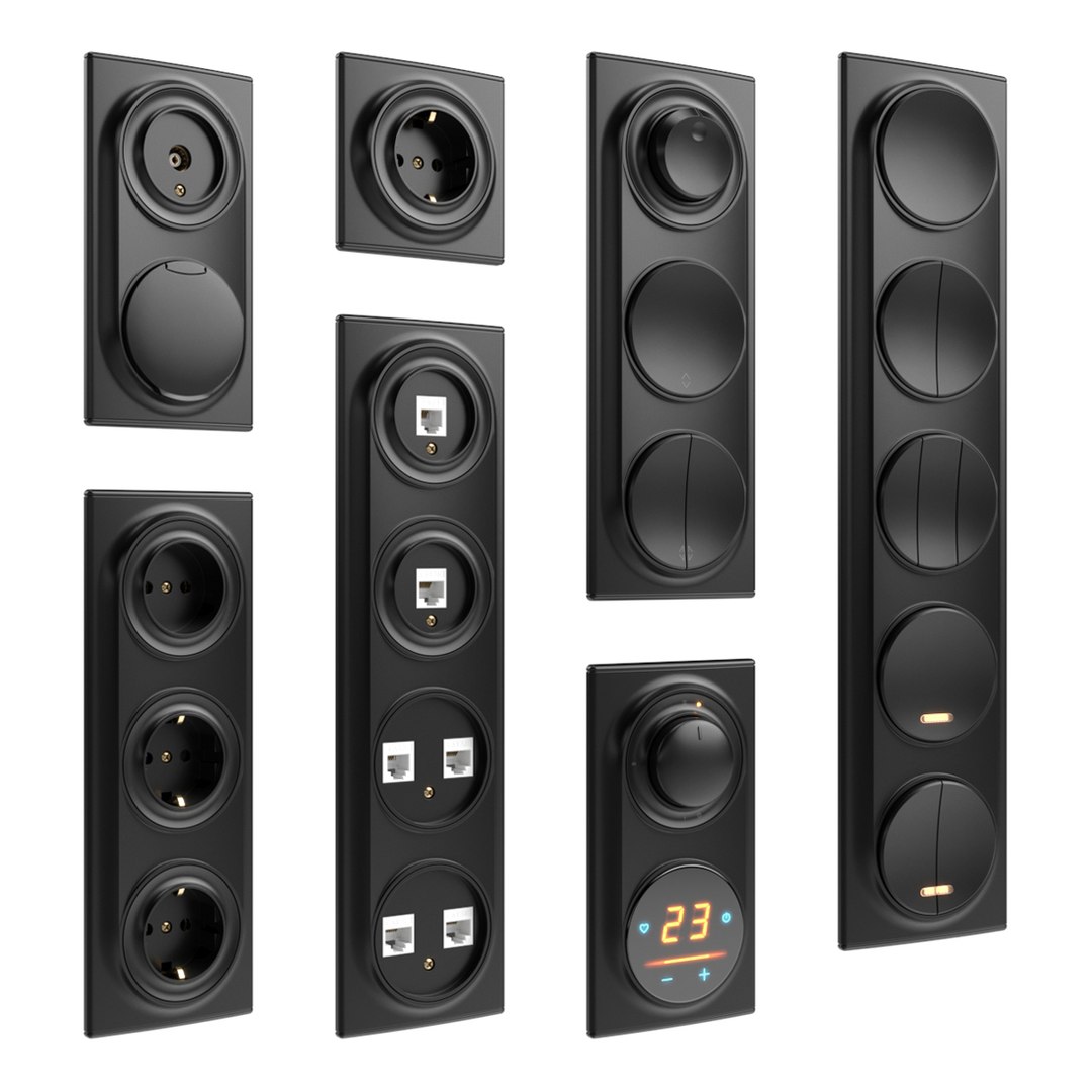 3D Electrical Switches Sockets Florence Model TurboSquid 1445467