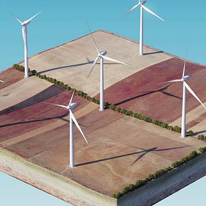 3D wind generator island model