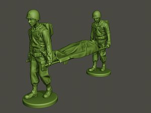 american soldiers ww2 carring 3D model
