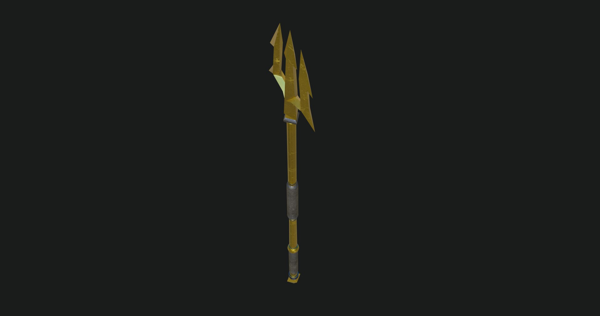 Trident Weapon GameReady Lowpoly PBR V-ray Arnold Textures Included 3D ...