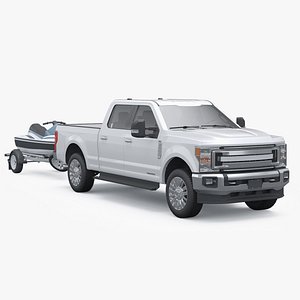 Pickup Truck with Trailer and Jet Ski