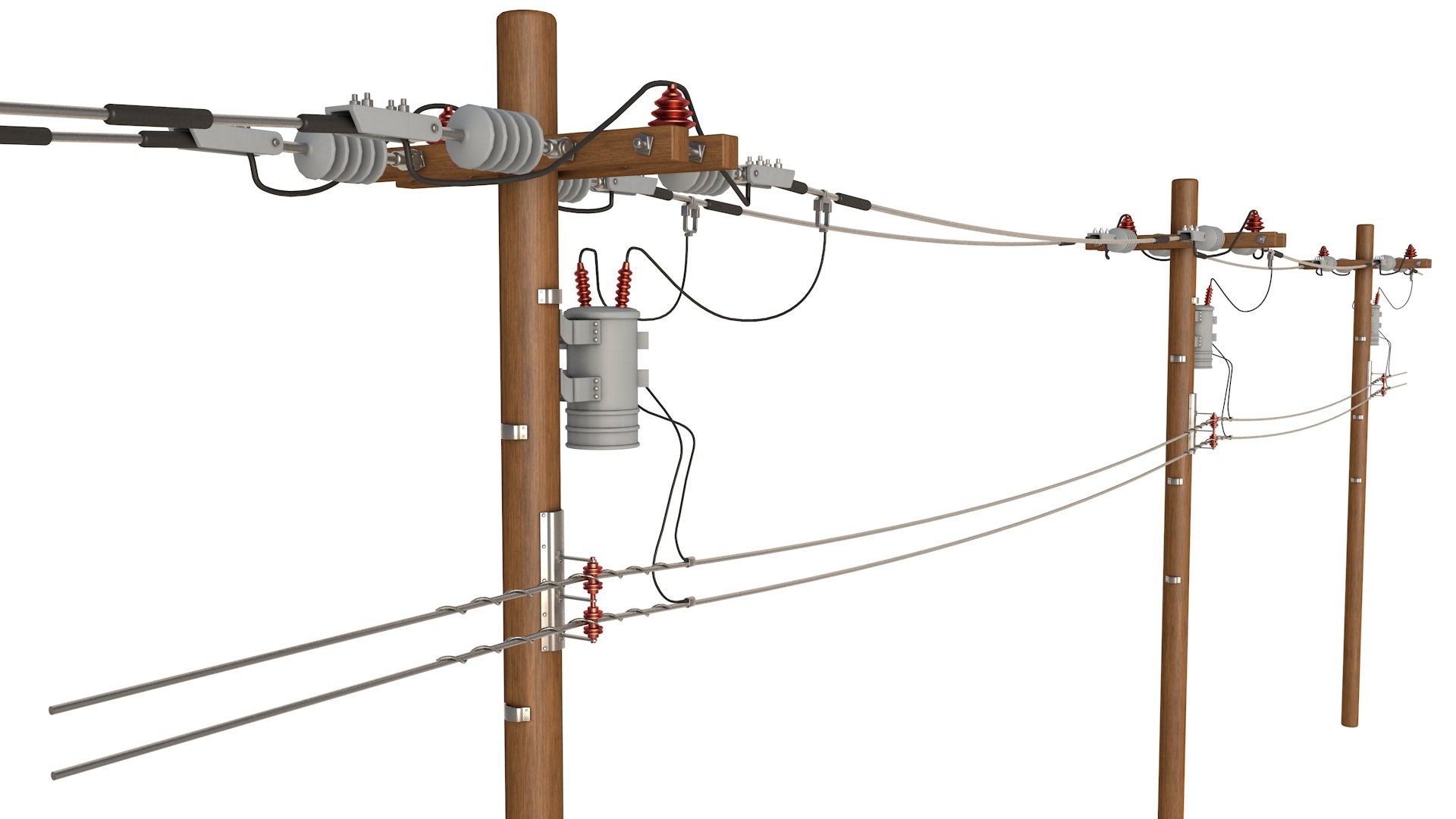 3D Utility Pole Model - TurboSquid 2325351