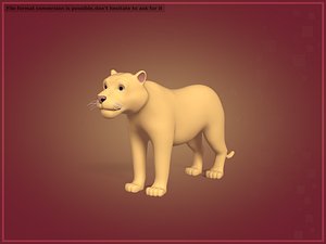 Cartoon Big Cat Base Mesh 3D model