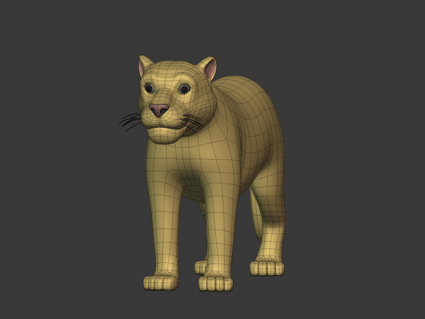Cartoon Big Cat Base Mesh 3D model - TurboSquid 1809210