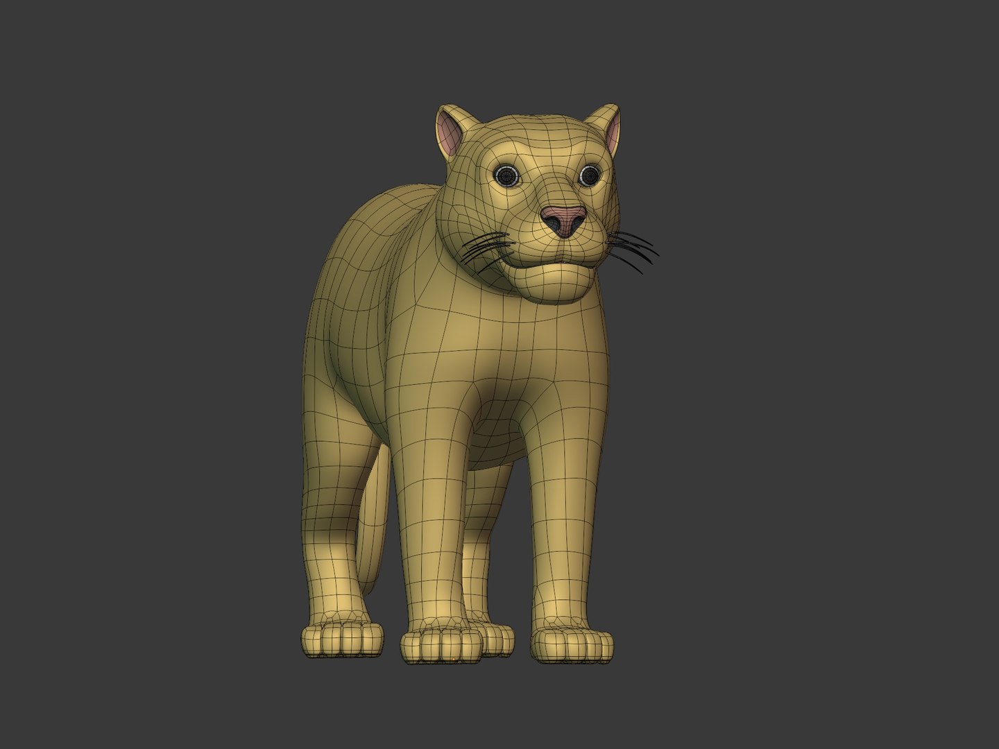 Cartoon Big Cat Base Mesh 3D model - TurboSquid 1809210