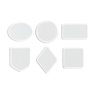 White Embroidered Patch Set - 6 shapes lying embroidery badges