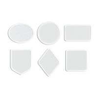 White Embroidered Patch Set - 6 shapes lying embroidery badges