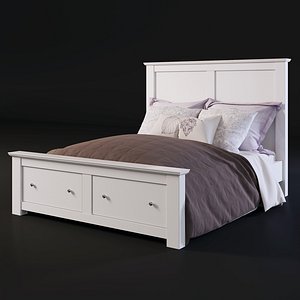 Wooden BED Whith Bedding