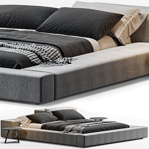 3D bed Living divani extra wall model