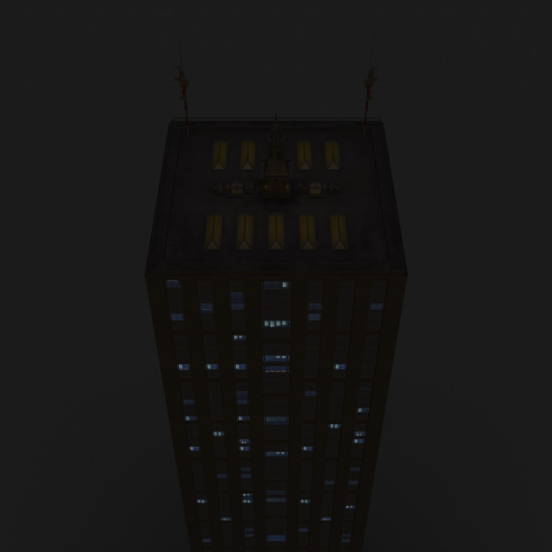 3d skyscraper 05 day night model