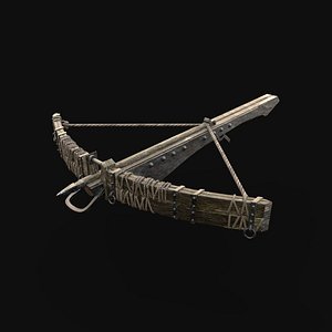 3D model CROSSBOW GENERIC MEDIEVAL WEAPON ORC BALISTA HUNTER BOLT