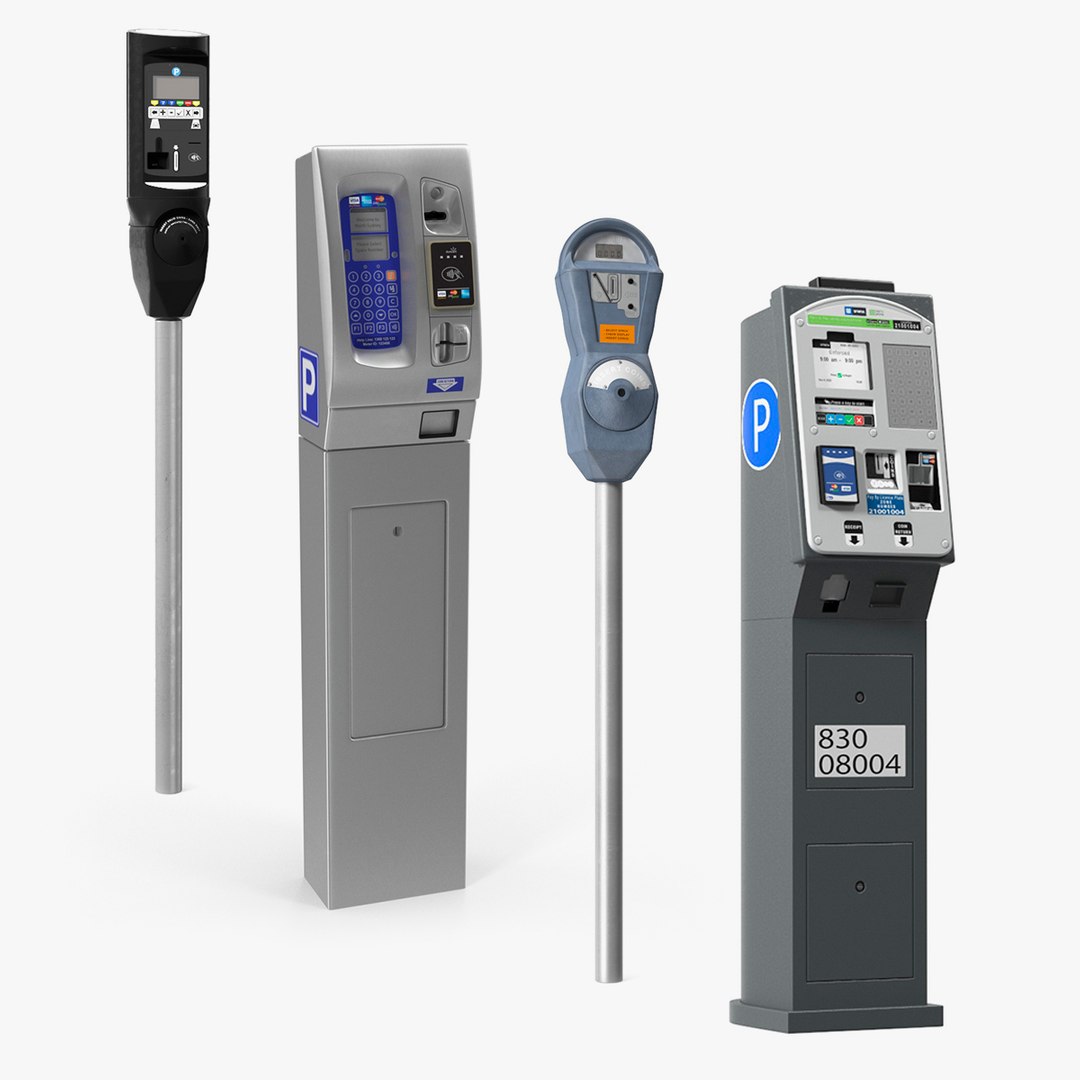 Digital Parking Meters Collection 2 3D model preview