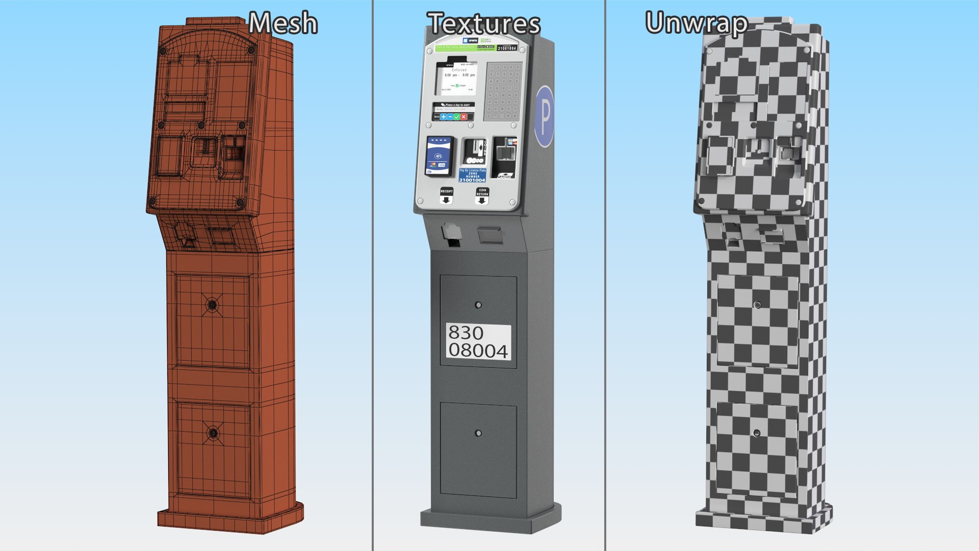 Digital Parking Meters Collection 2 3D model TurboSquid 2121599