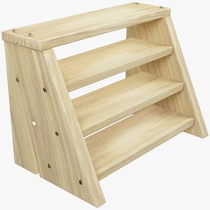 3D small wooden ladder