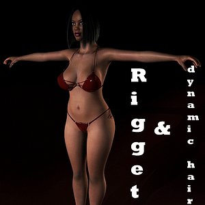 Hot ebony girl(rigged)