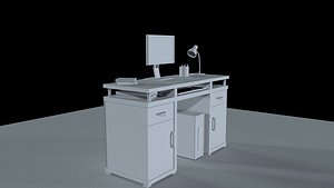 3D desk computer model