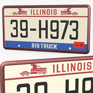 Illinois License Car Plate for Big Truck 2019