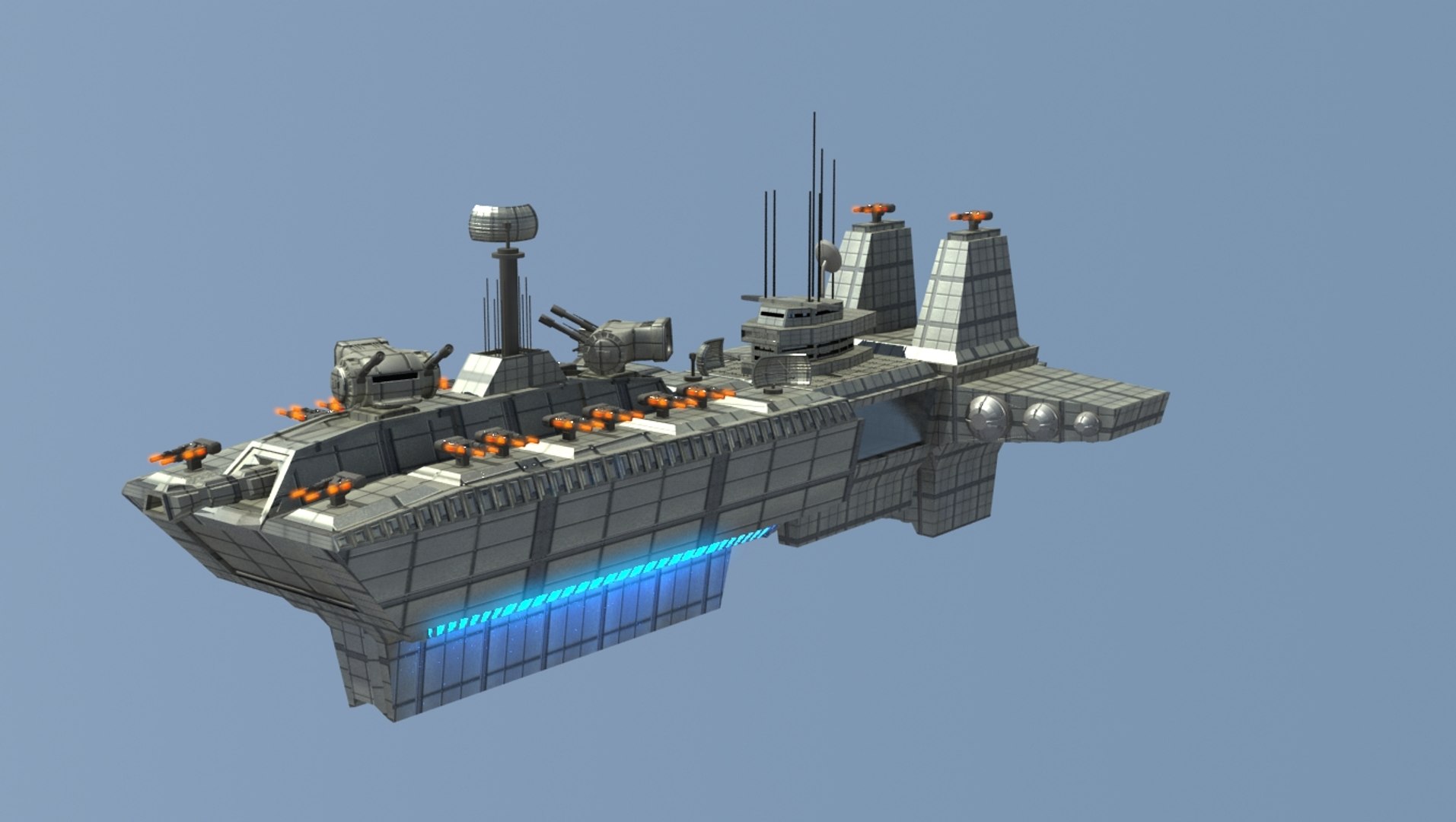 Sci Fi Space Battleship Modelo 3D - TurboSquid 1653643