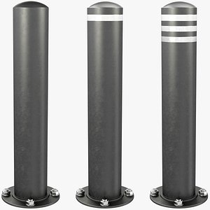 Road Safety Bollards Collection V2 3D