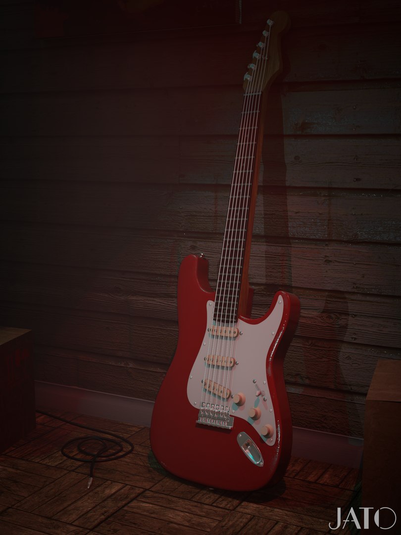 3D model guitar modeled - TurboSquid 1257315