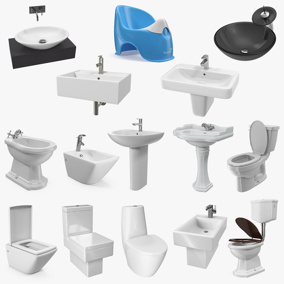 Bathroom Fixtures 3D Models Collection 3D model preview