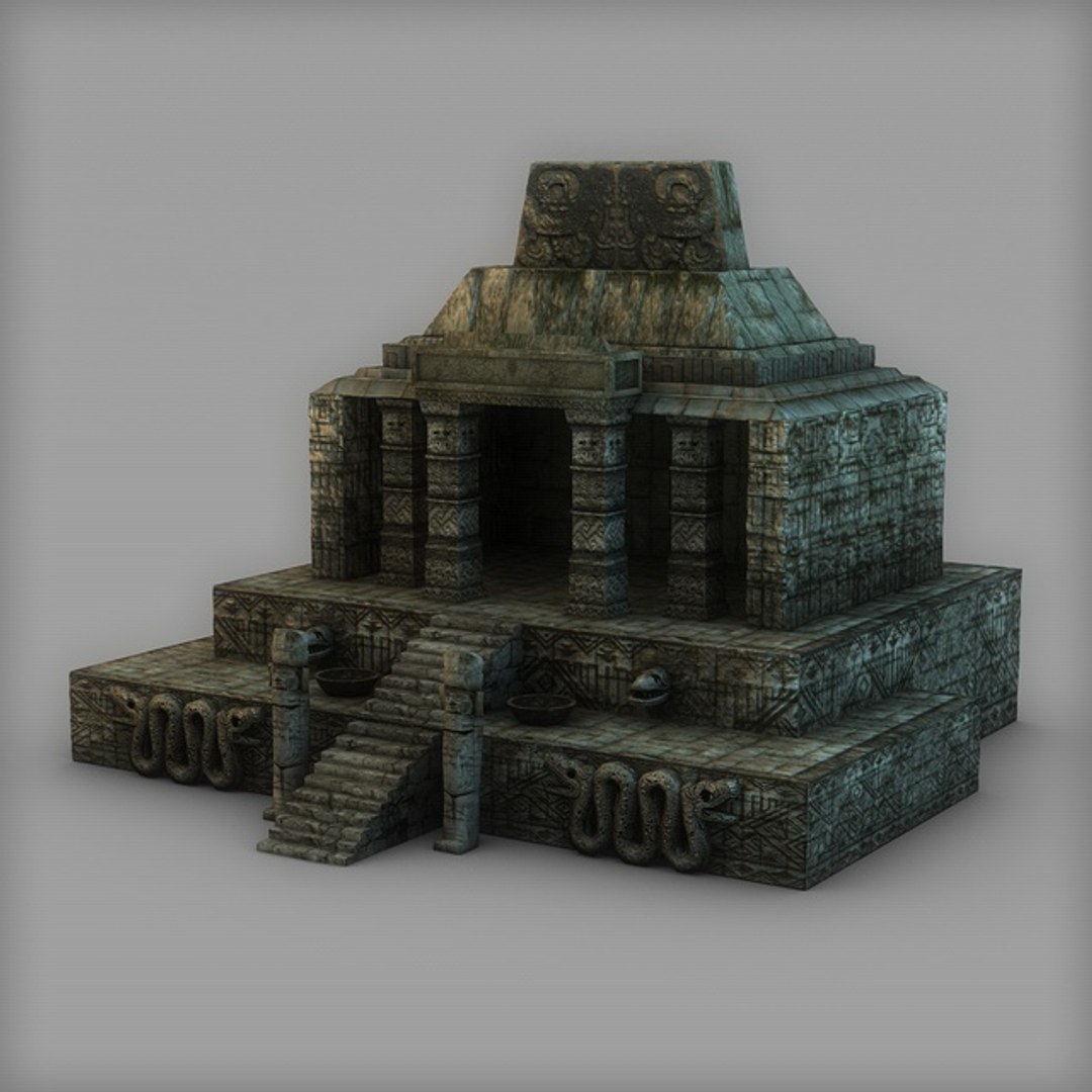 3d Aztec Temple Model