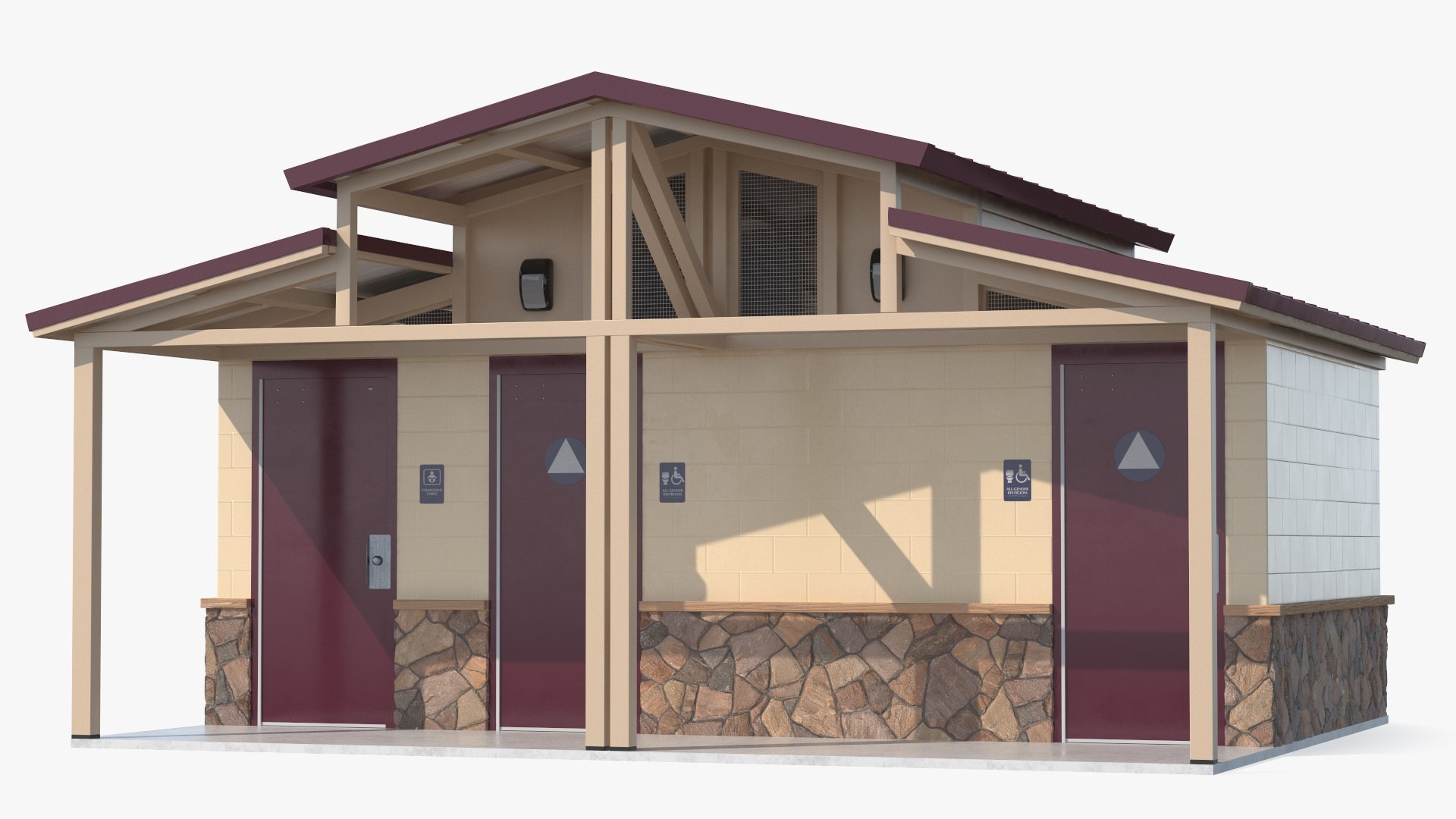 Public Restroom Building 3D model preview