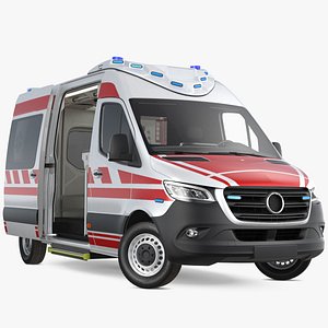 paramedic ambulance rigged 3D model