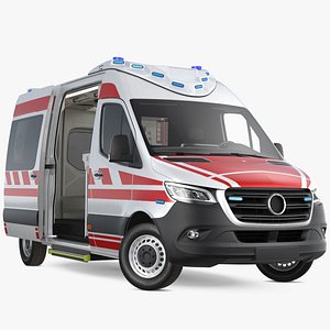 Paramedic Ambulance with Interior Rigged