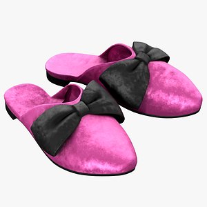 Velvet Mules With a Bow PBR 3D