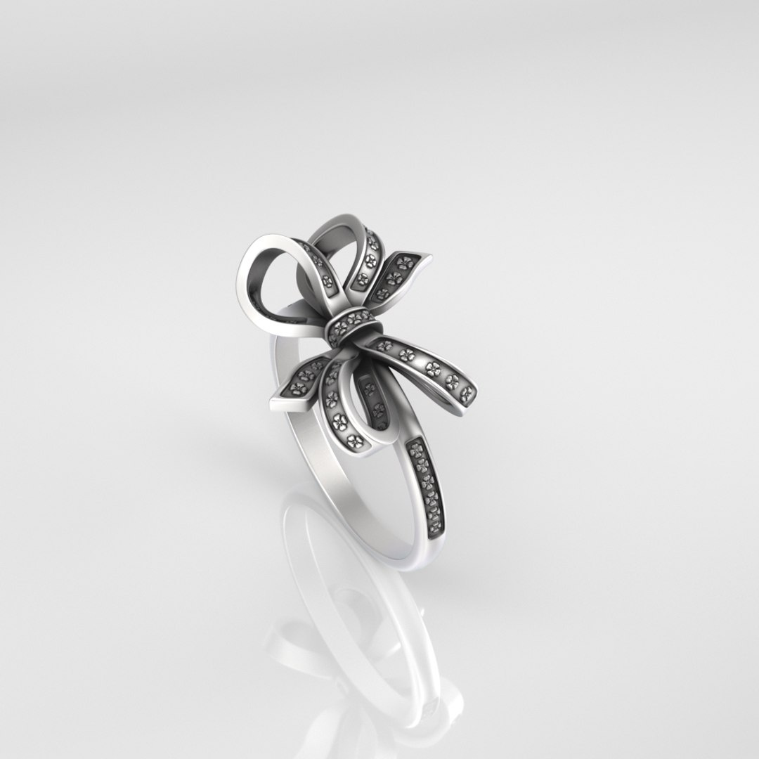 3D Silver Ring Ribbon Model - TurboSquid 1571546