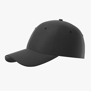 baseball cap black 3D model