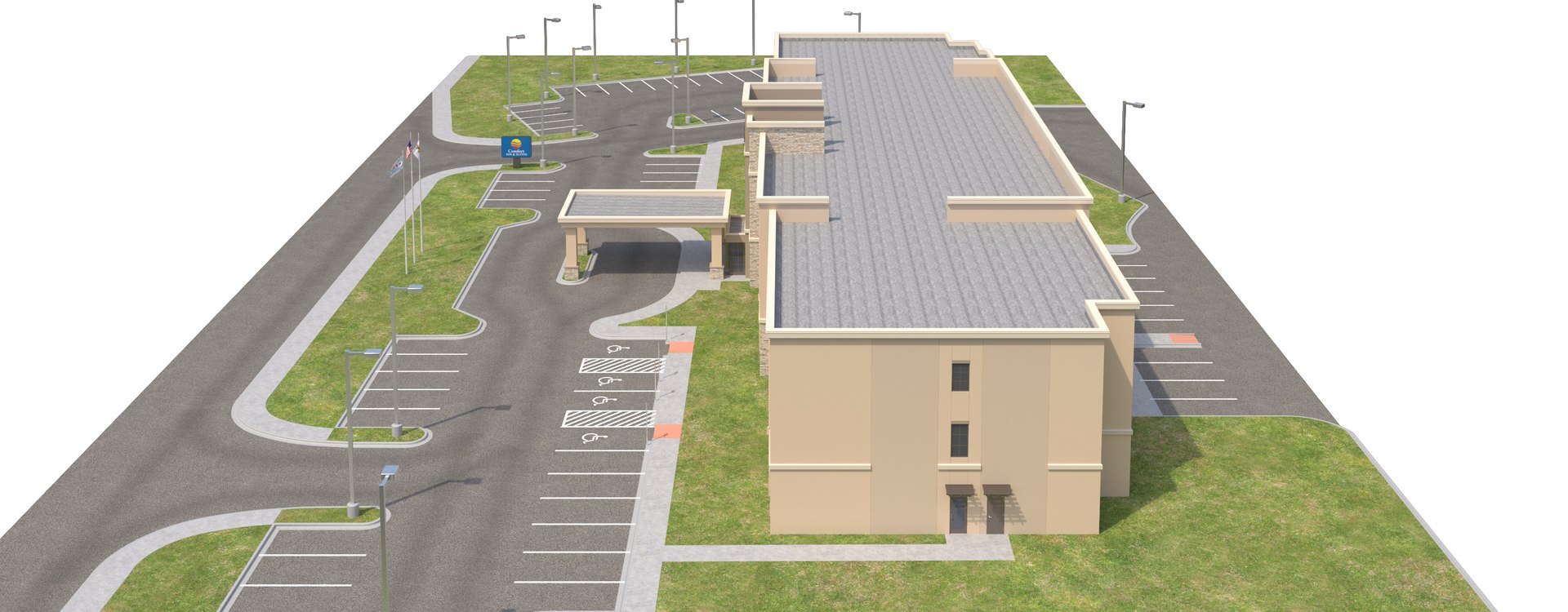 Comfort Inn Suites Site Model - TurboSquid 1334560