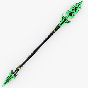 Fantasy Spear09 Glow GameReady PBR Unity Unreal Engine V-Ray Arnold Textures Included
