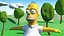 Cartoon Character Homer Simpson T-Pose
